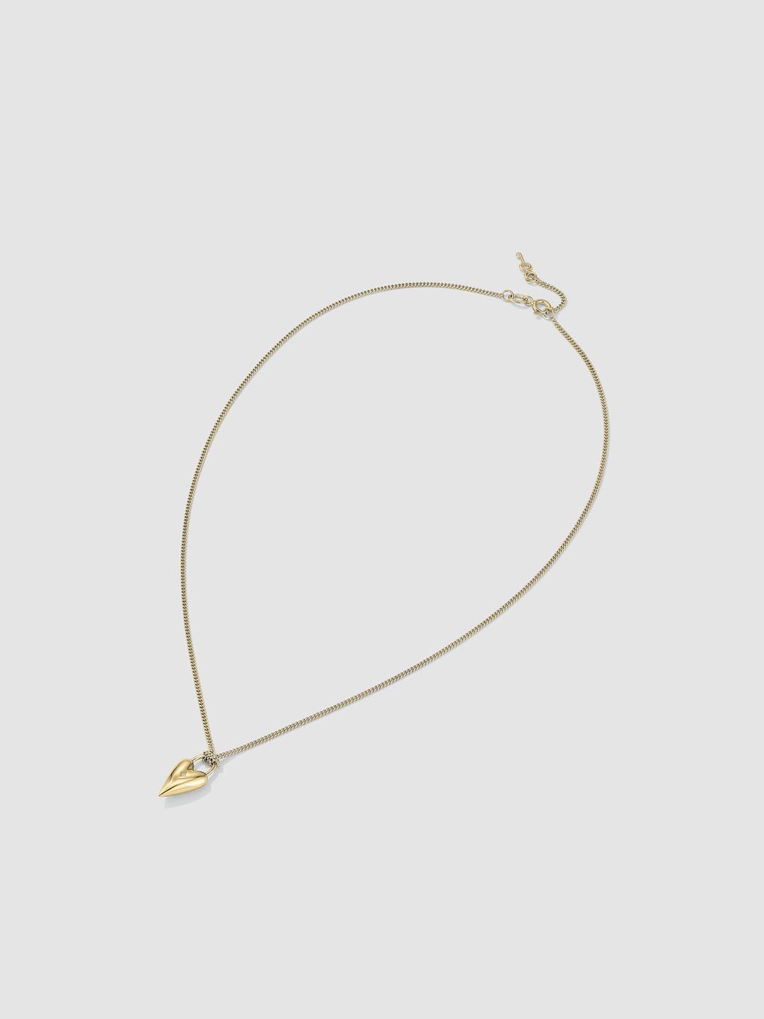 Heart and Key Necklace Gold Vermeil