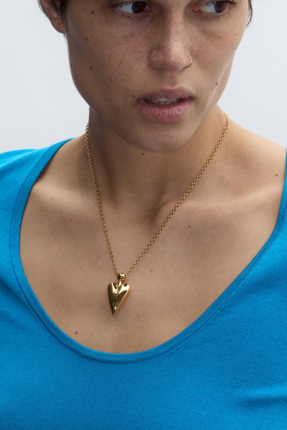 Yes-No Flip Chain Necklace Gold Vermeil