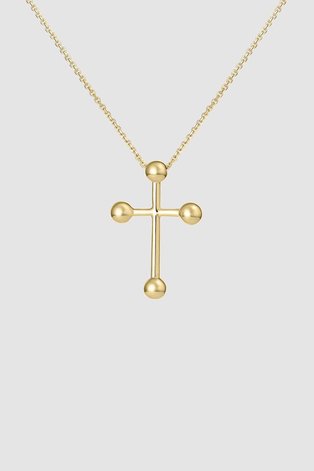 Heraldic Cross Pendant Necklace Gold Vermeil