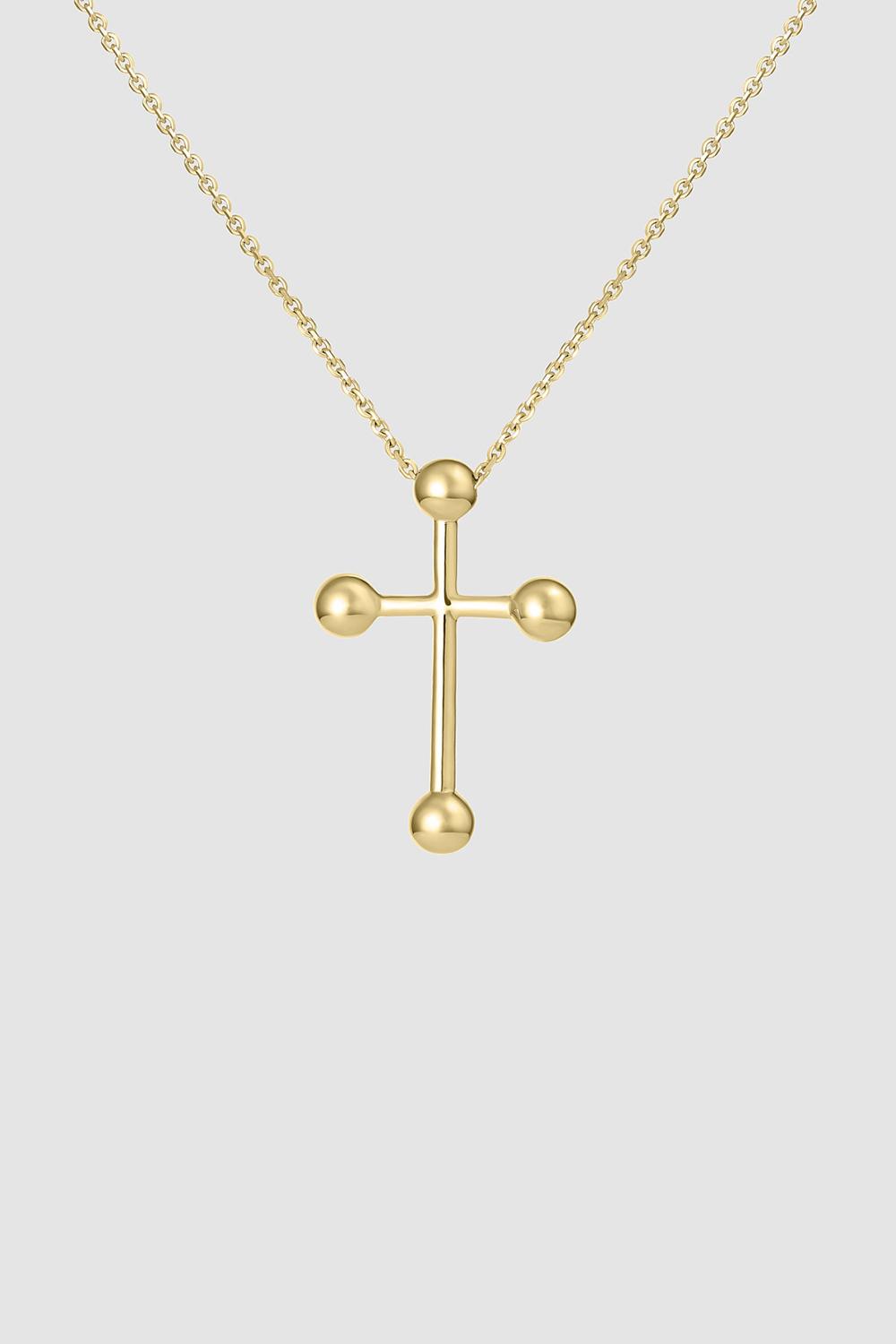 Heraldic Cross Pendant Necklace Gold-plated