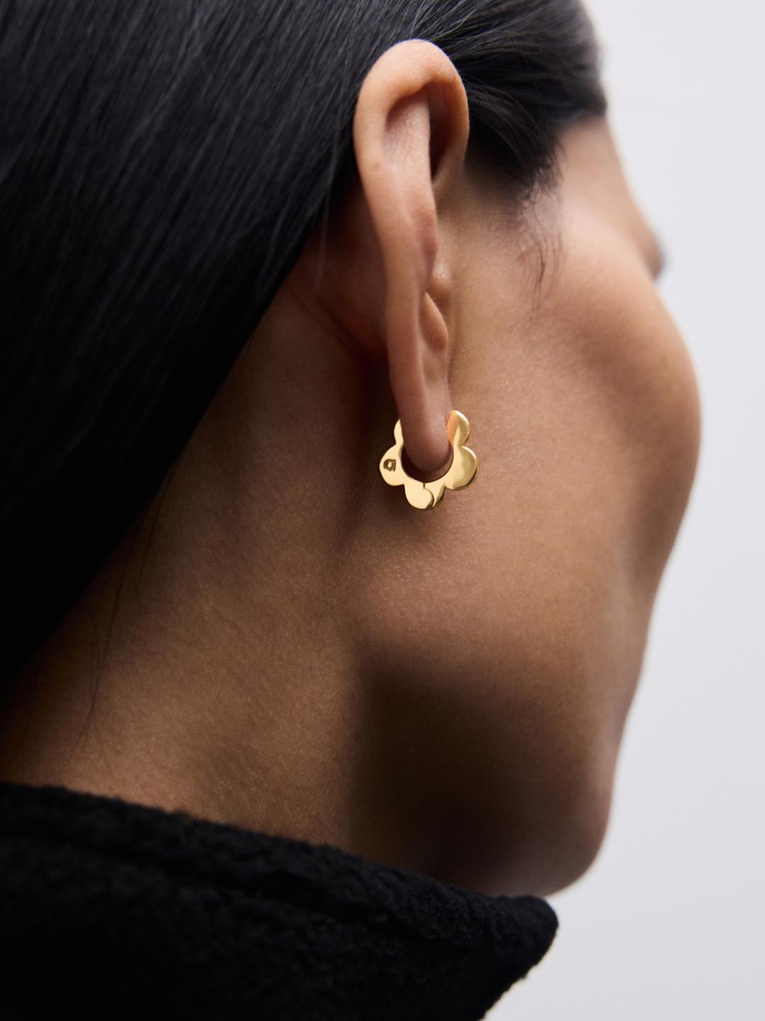 Avgvst x J.Kim Small Embrace Petal Hoops in Yellow Gold
