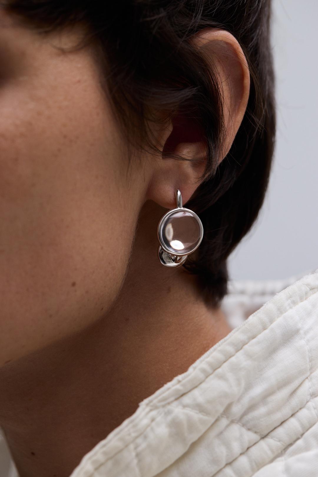 Eclipse Earrings with Rock Crystal