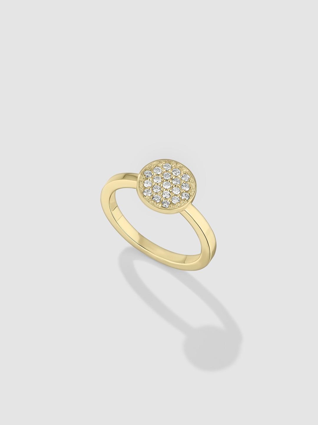 Engagement Pavé Ring Yellow Gold