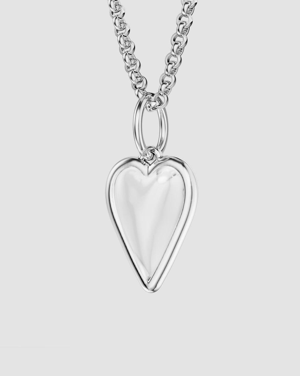 Small Rock Crystal Heart Pendant Necklace