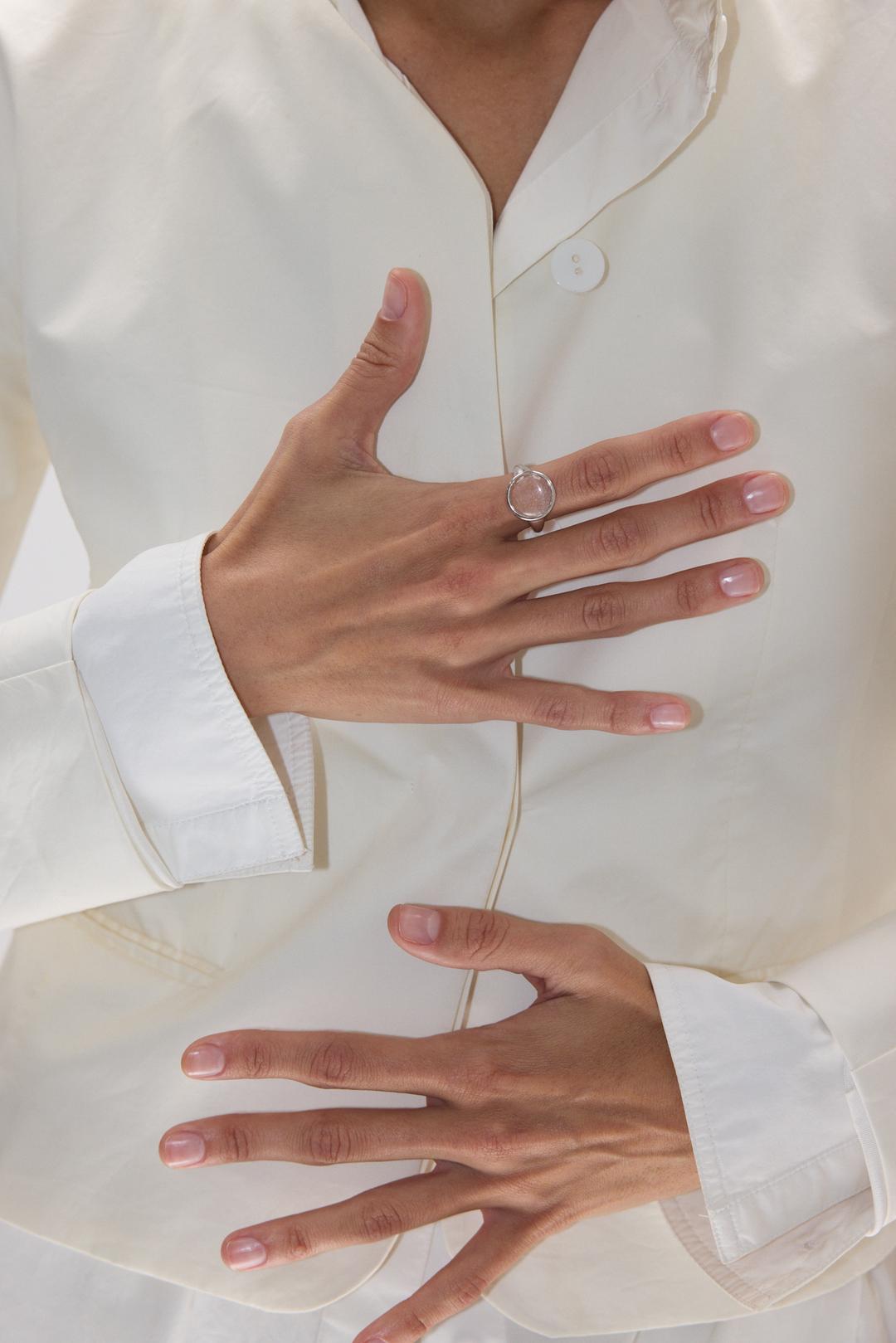 Rock Crystal Disc Ring