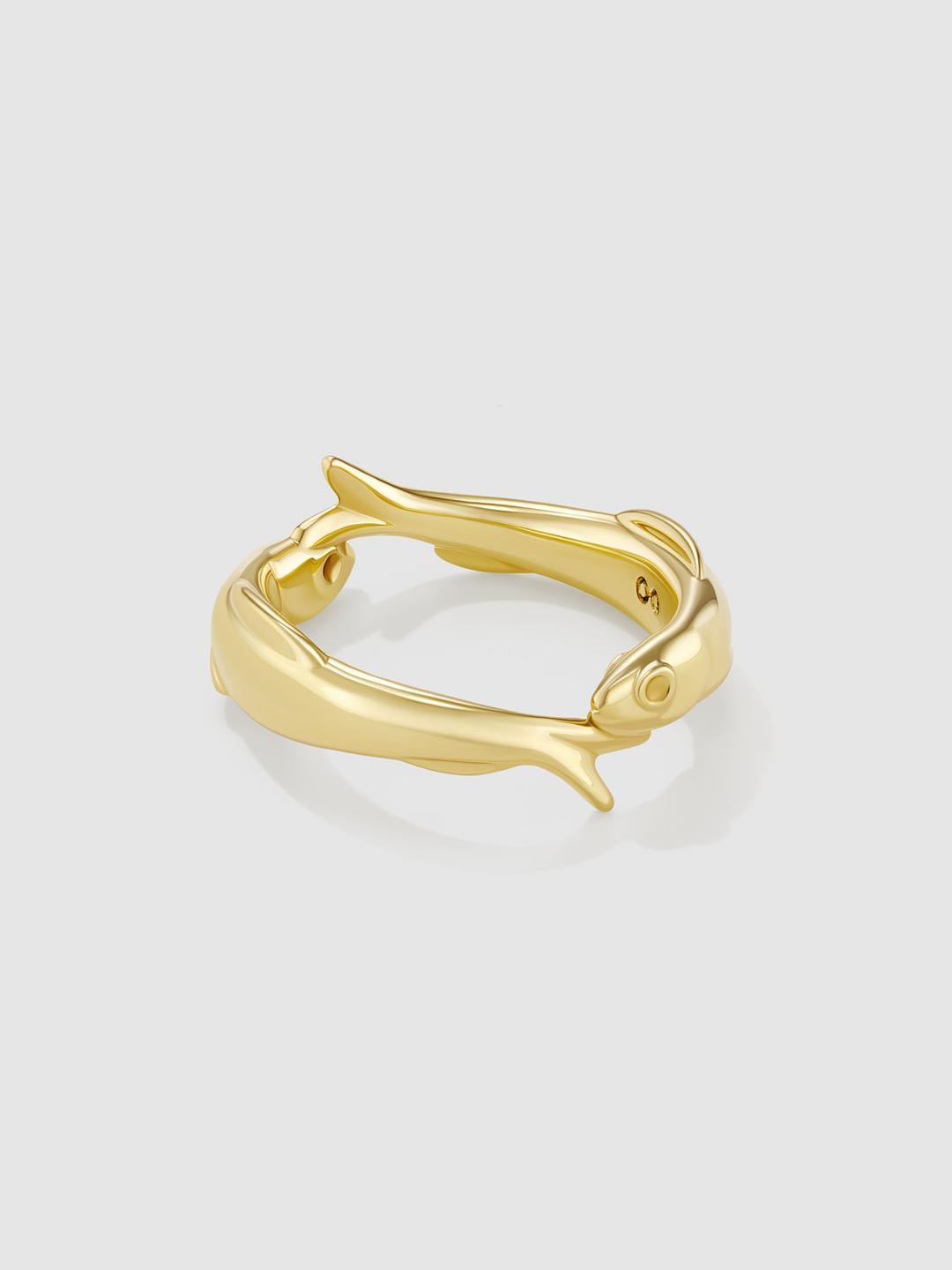 Twin Fish Ring Yellow Gold