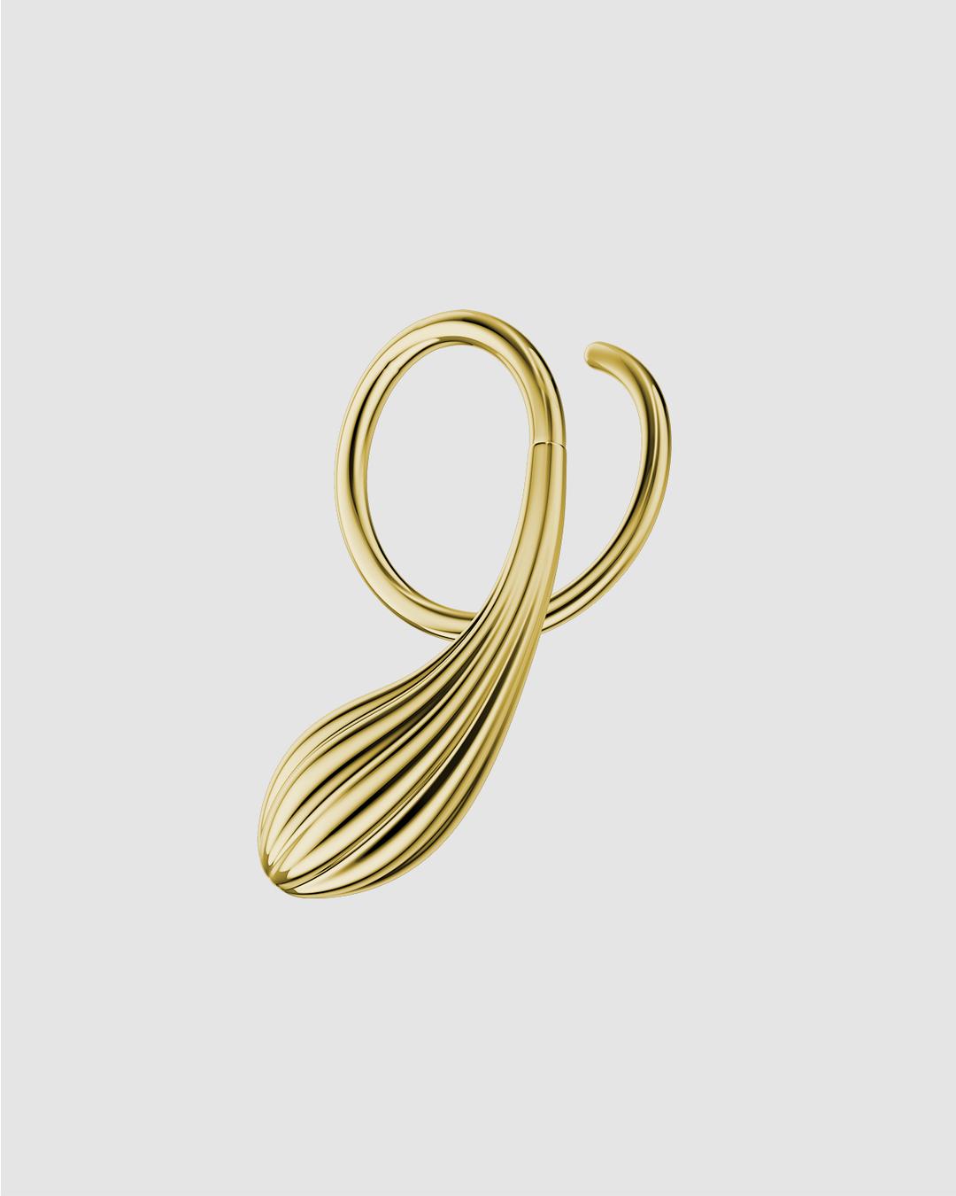 Echo Right Swirl Earring Gold Vermeil