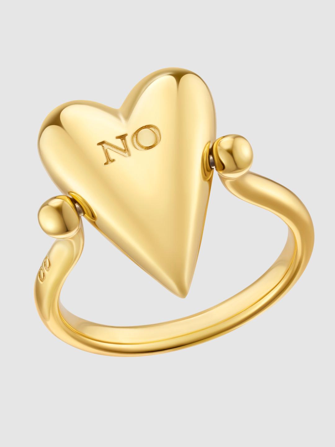 Heart of Avgvst Flip Ring Gold Vermeil