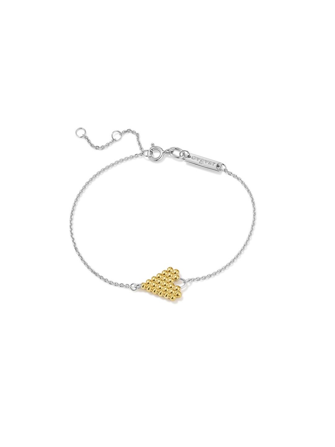 Beaded Heart Bracelet Gold Vermeil