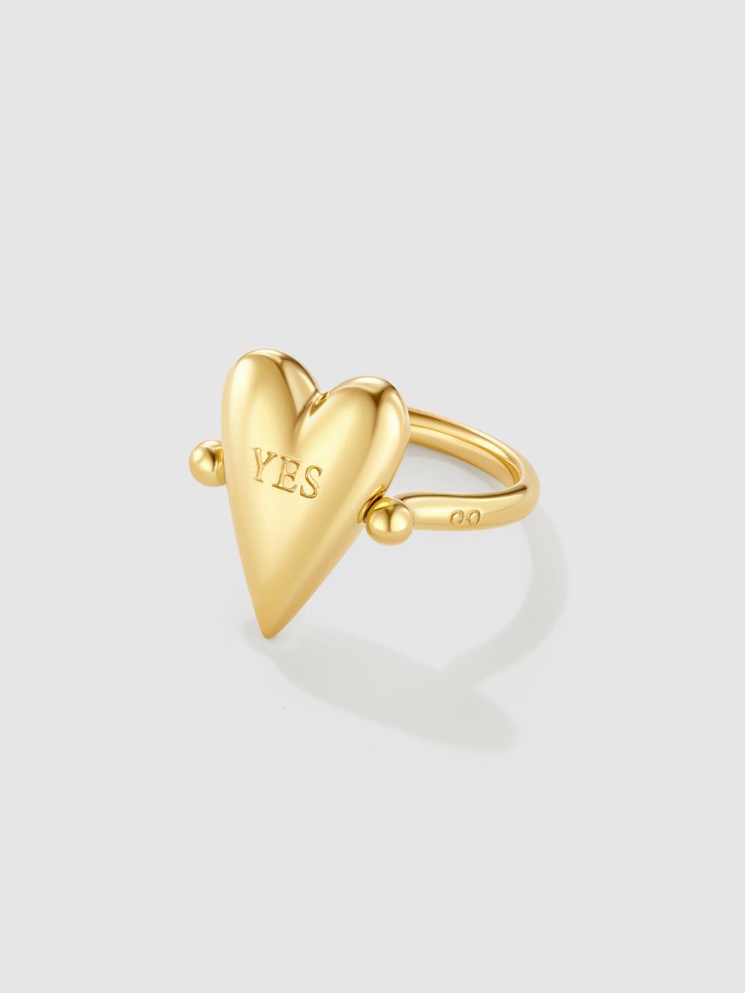 Heart of Avgvst Flip Ring Yellow Gold