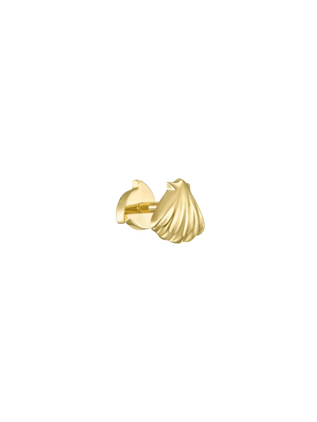 Teeny Shell Stud in Yellow Gold
