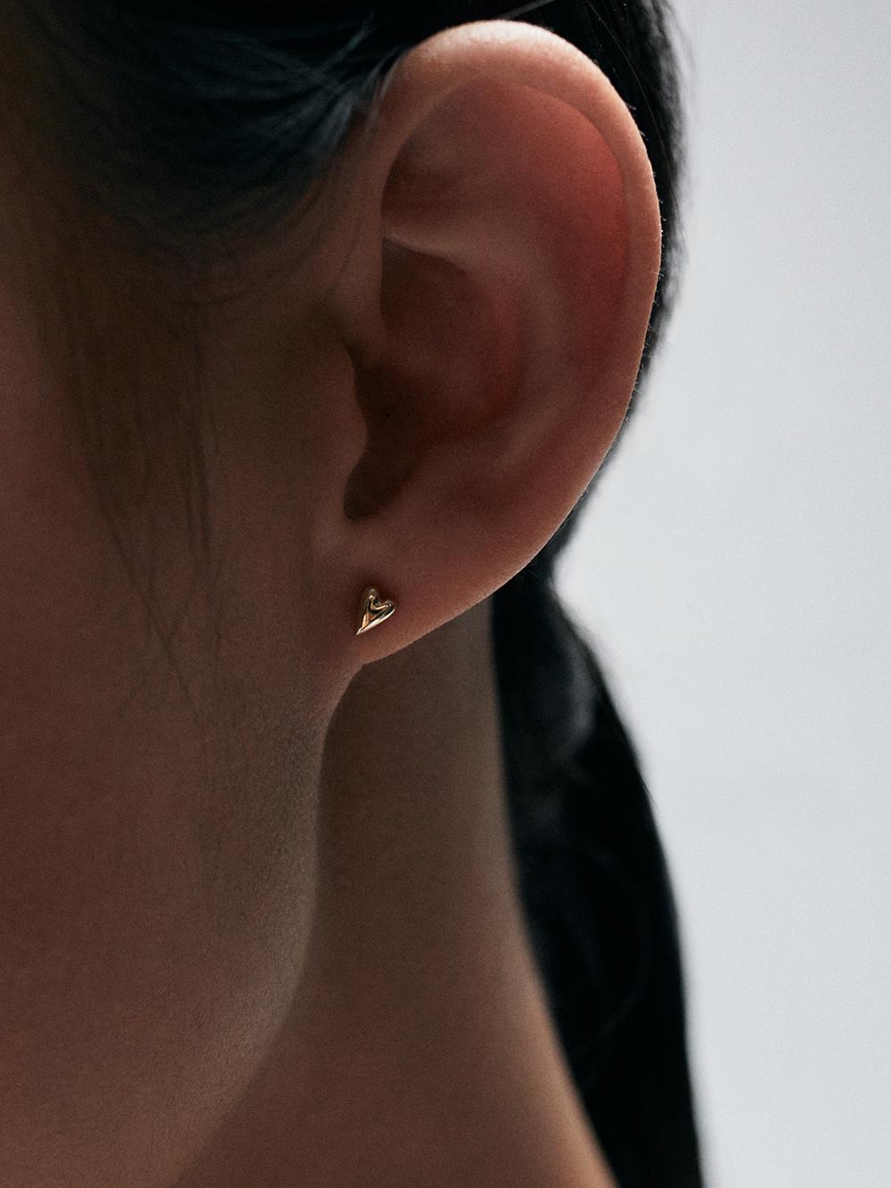 Teeny Heart Stud In Yellow Gold