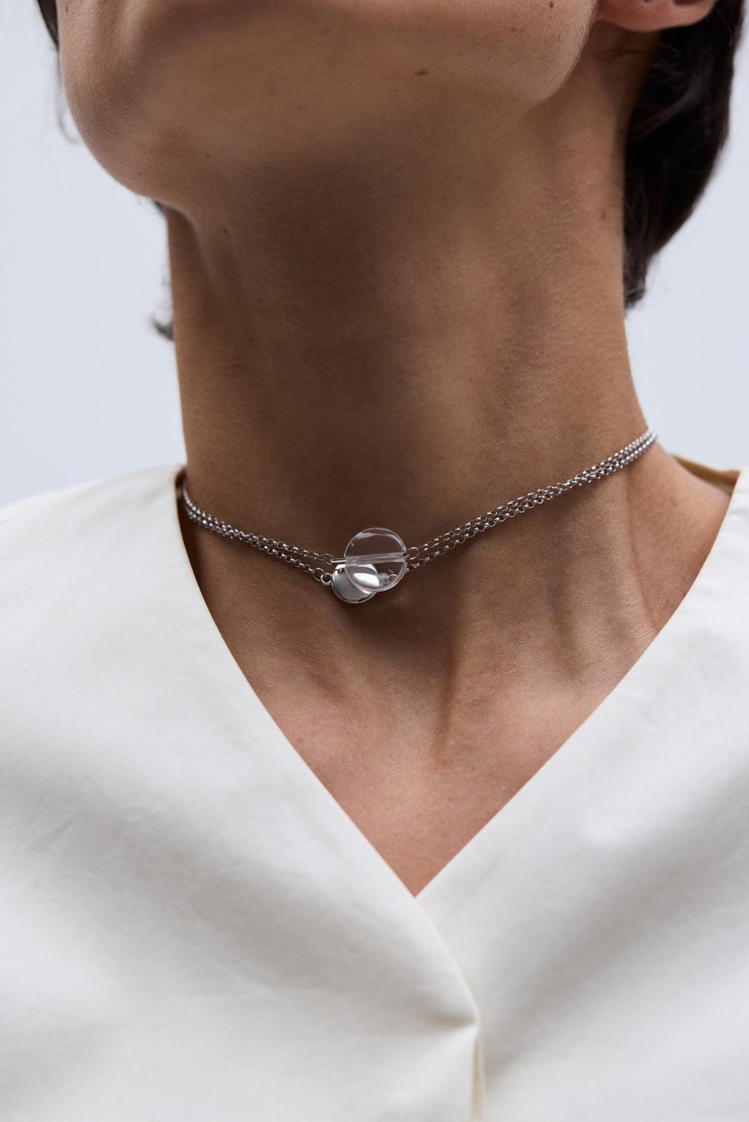 Eclipse Two-Strand Necklace Set with Rock Crystal