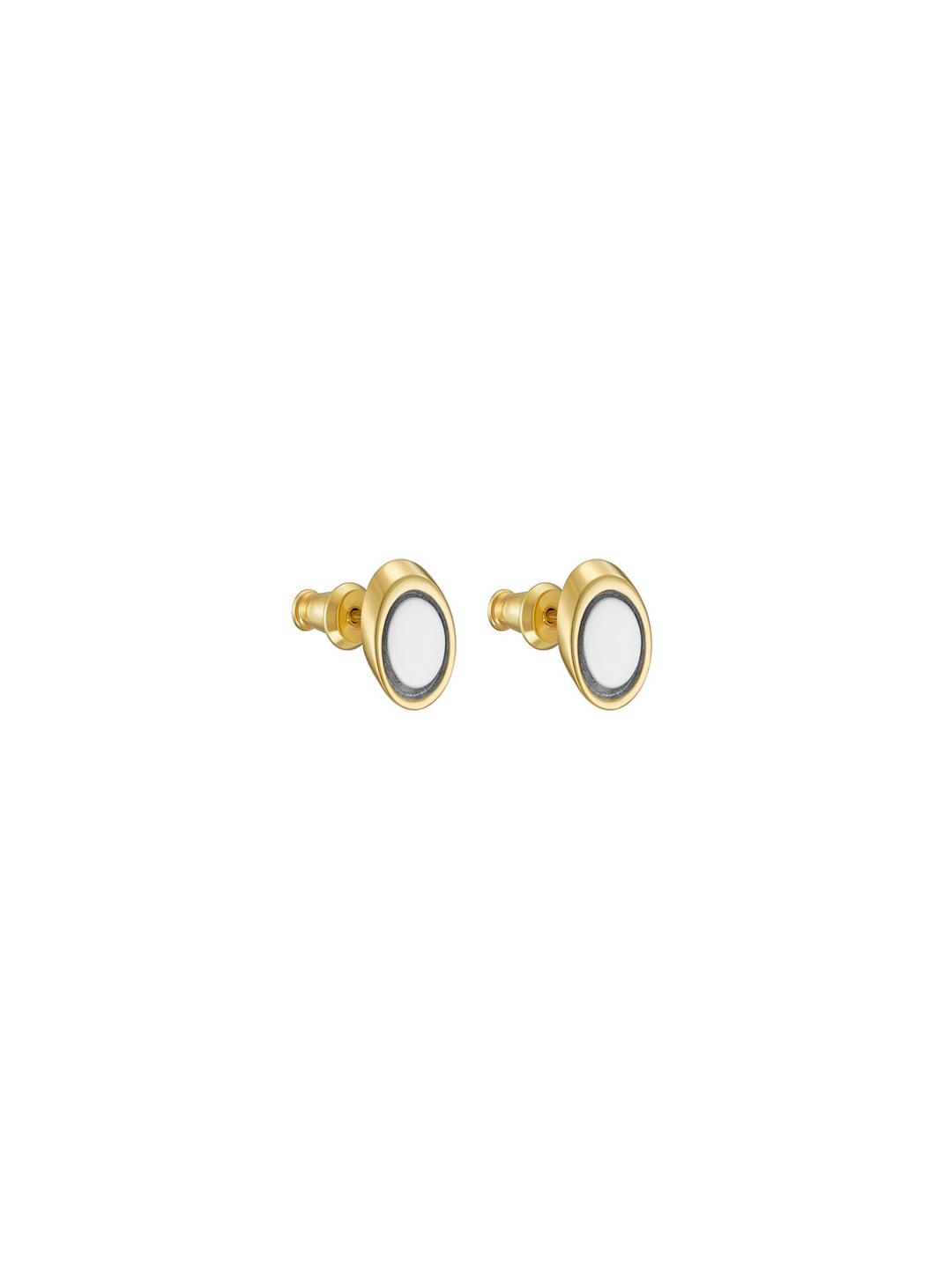 Stem Cut Studs Gold Vermeil