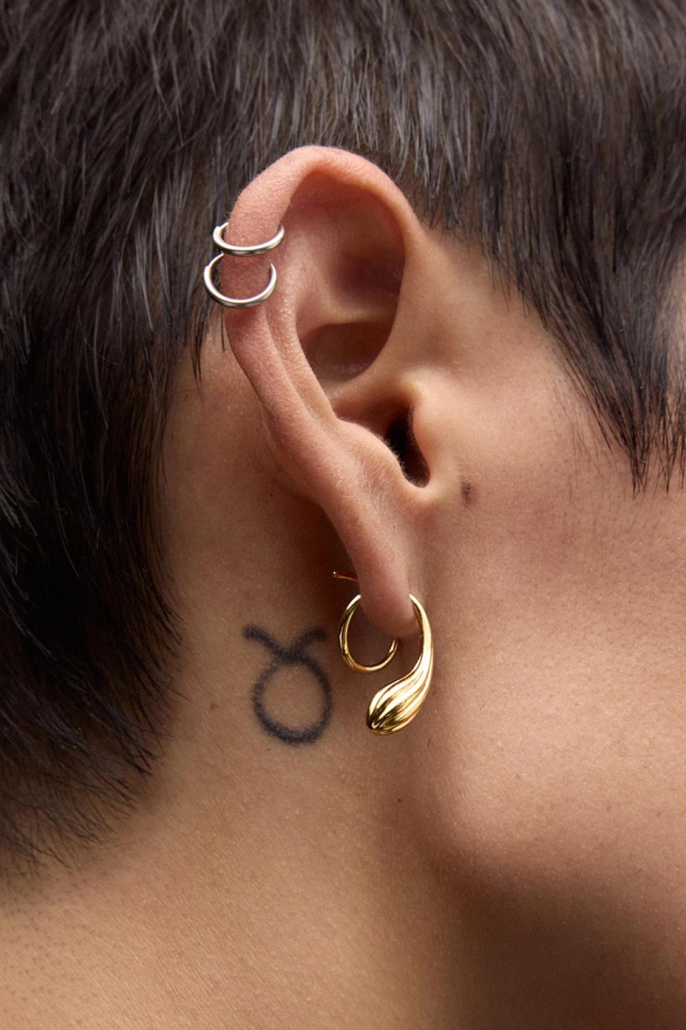 Echo Left Swirl Earring Gold Vermeil