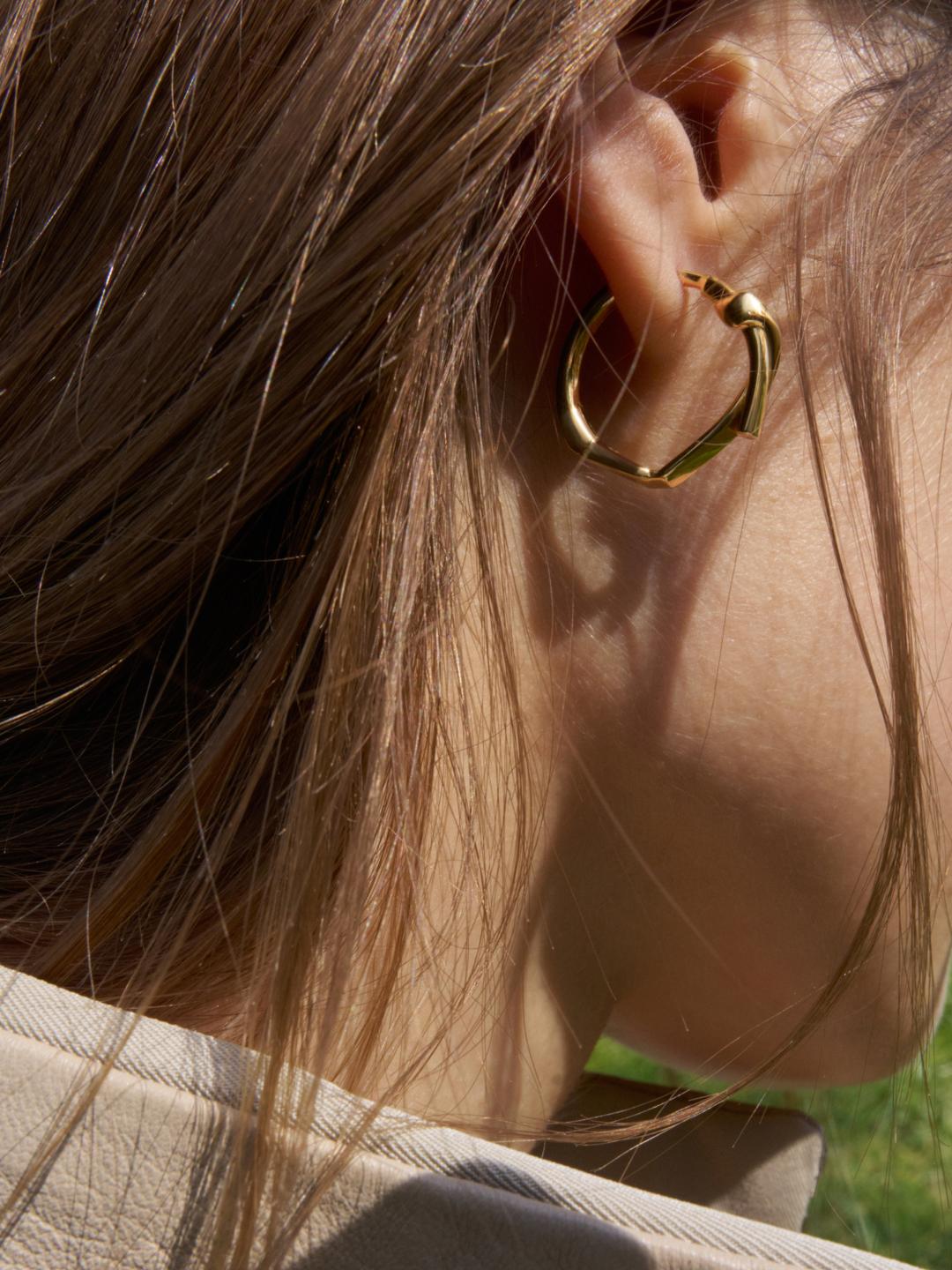 Grass Knot Hoops Gold Vermeil