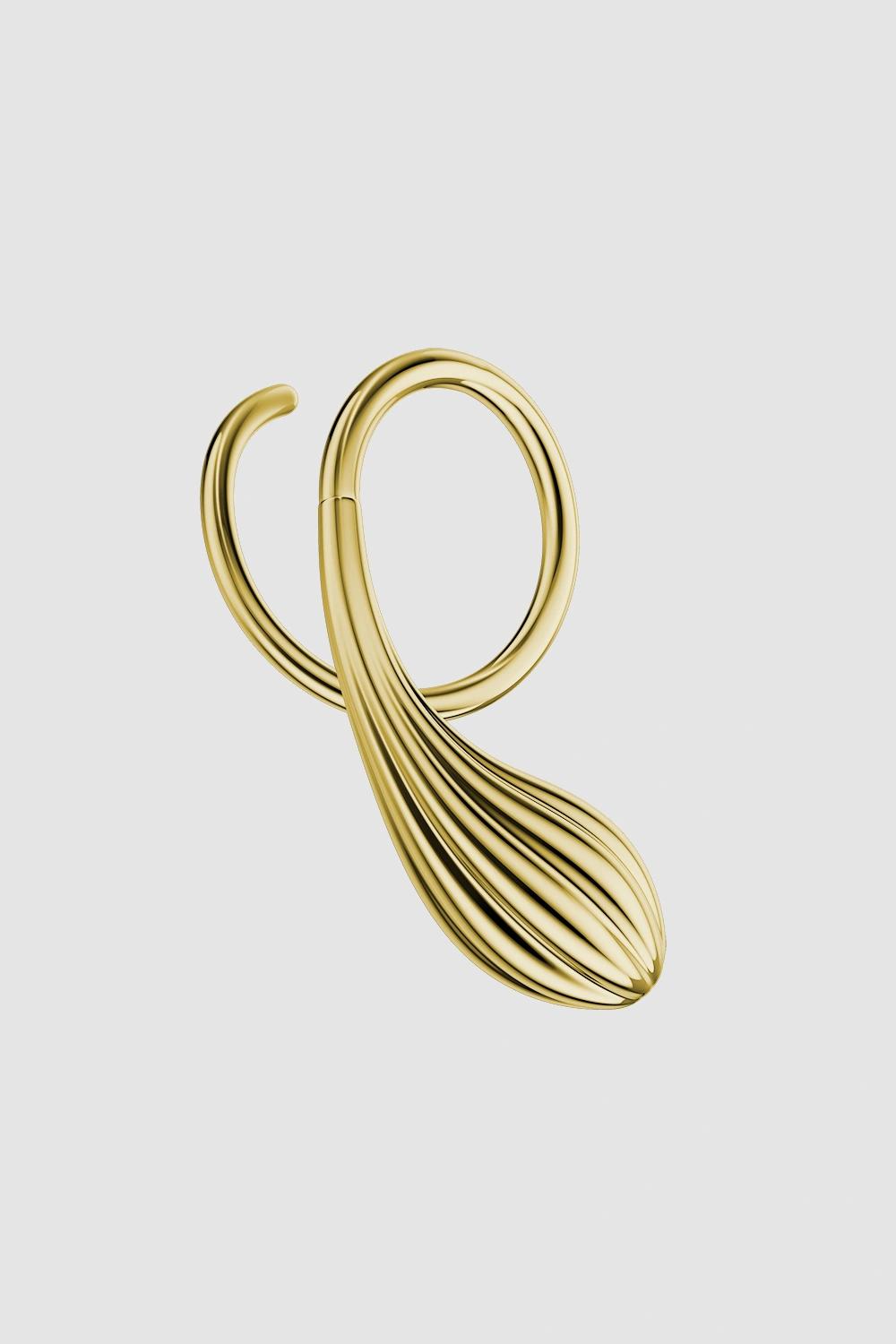 Echo Left Swirl Earring Gold Vermeil