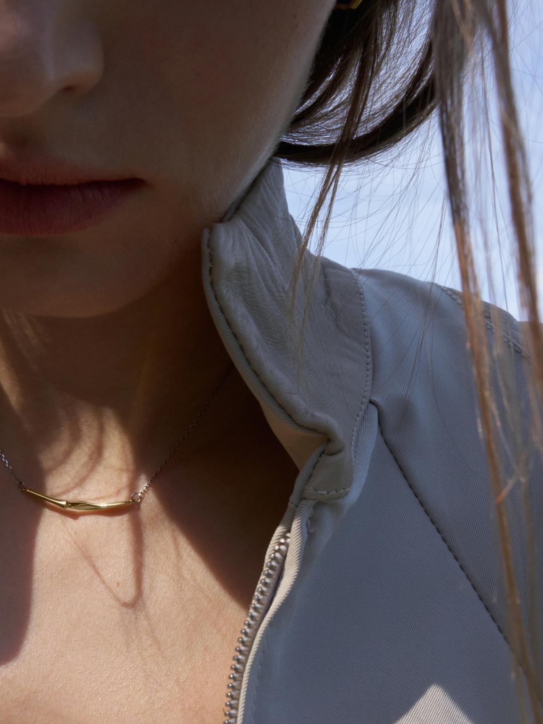 Double Gold Grass Necklace