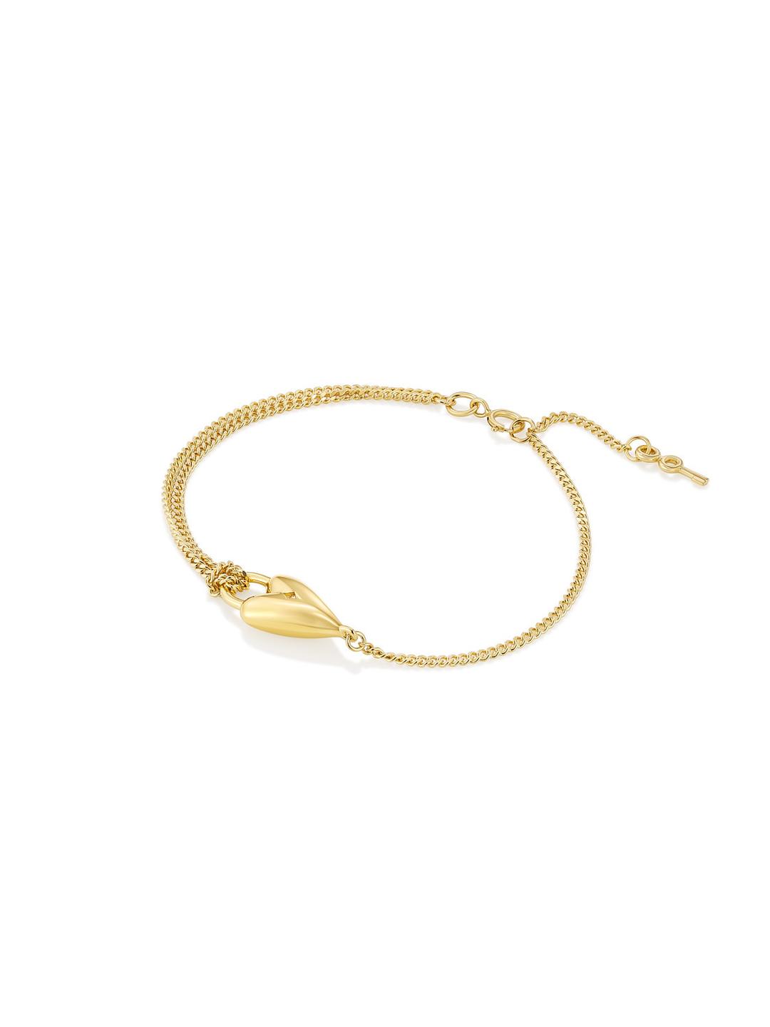 Heart and Key Bracelet Gold Vermeil
