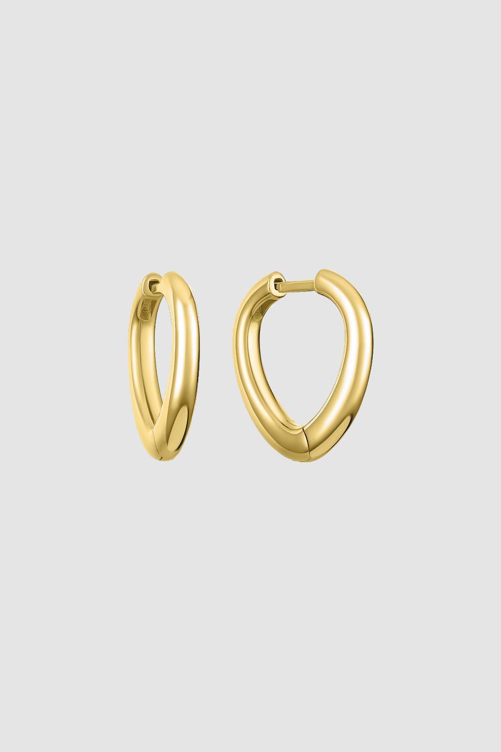 Shield-shaped Mini Hoops Gold Plated