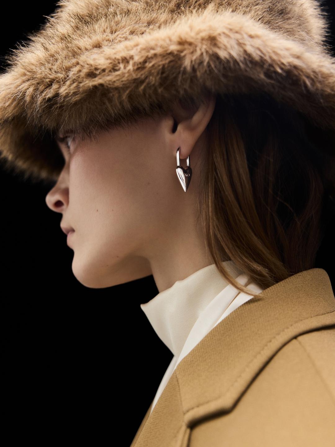 Yes-No Heart Lock Earring