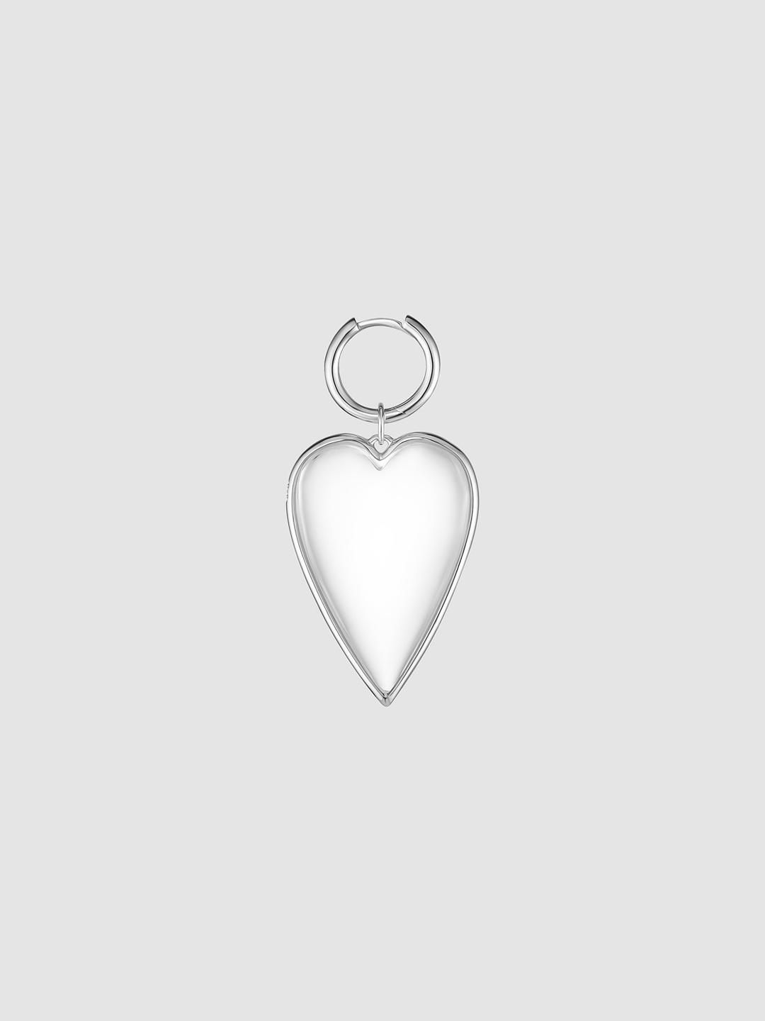 Rock Crystal Heart Single Earring