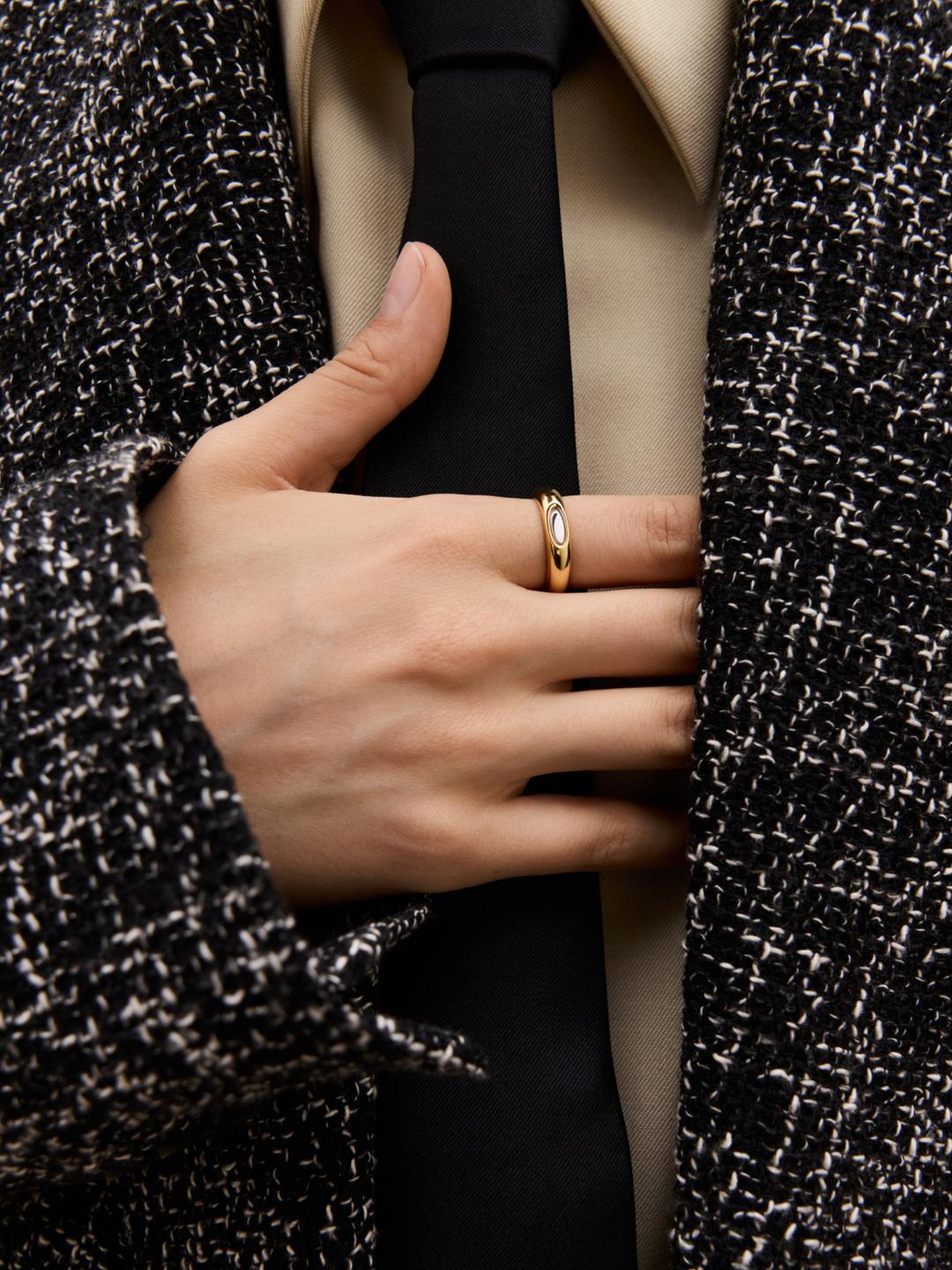 Stem Cut Band Gold Vermeil