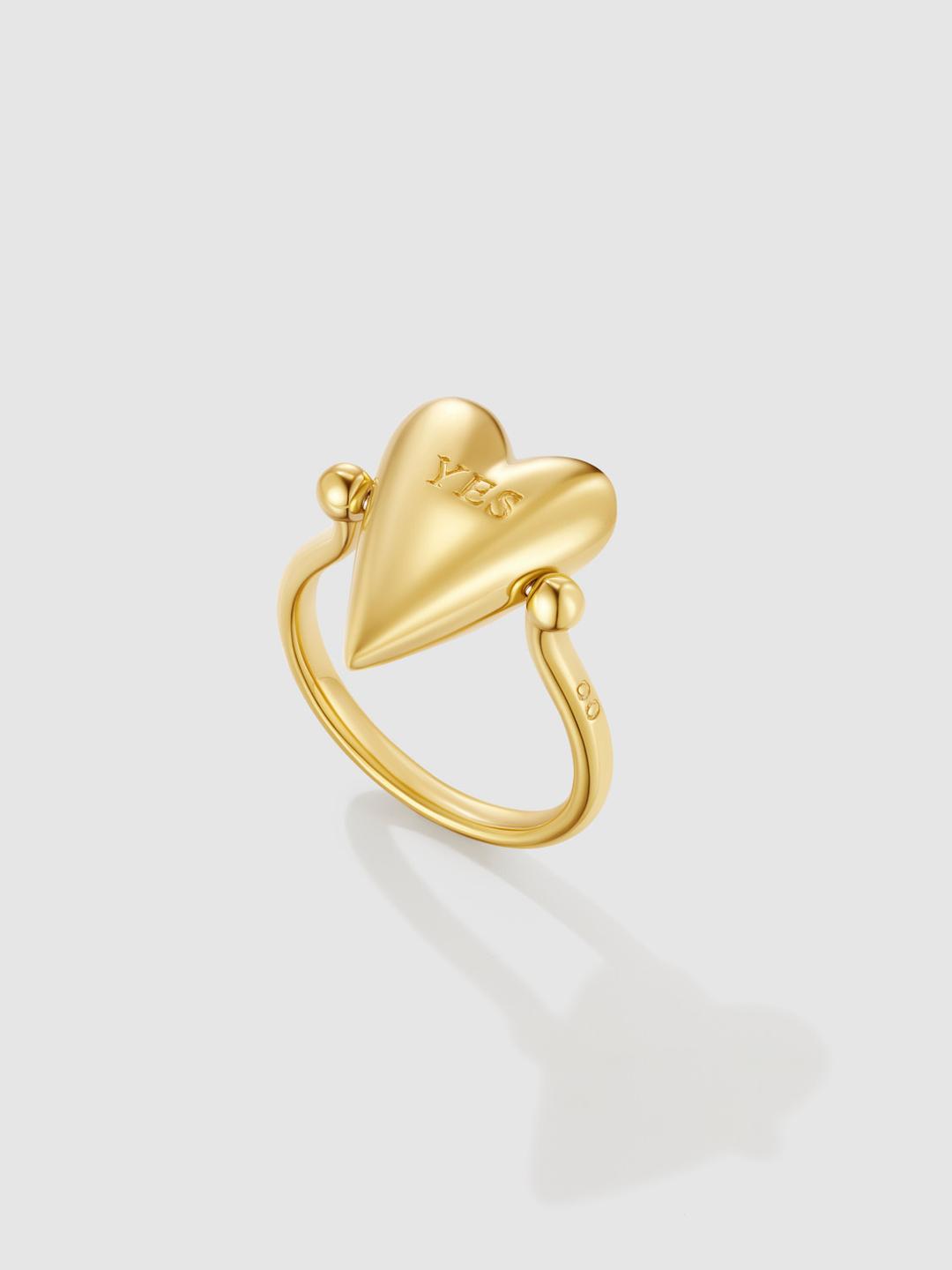 Heart of Avgvst Flip Ring Gold Vermeil