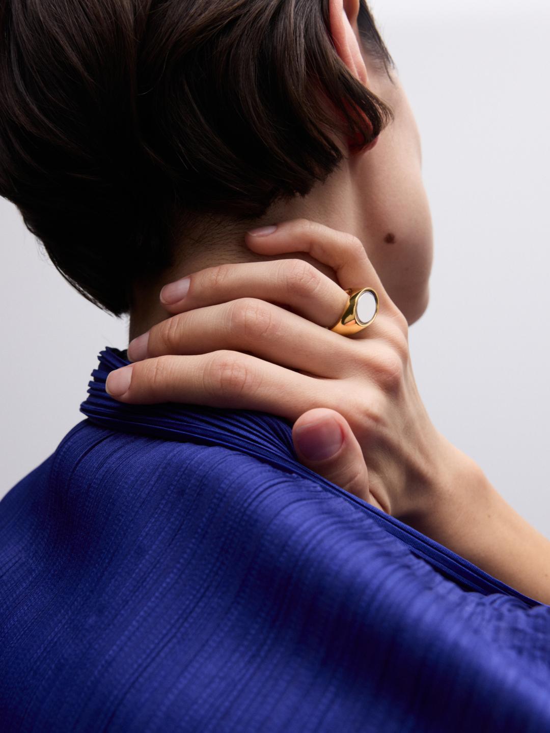 Stem Cut Signet Gold Vermeil