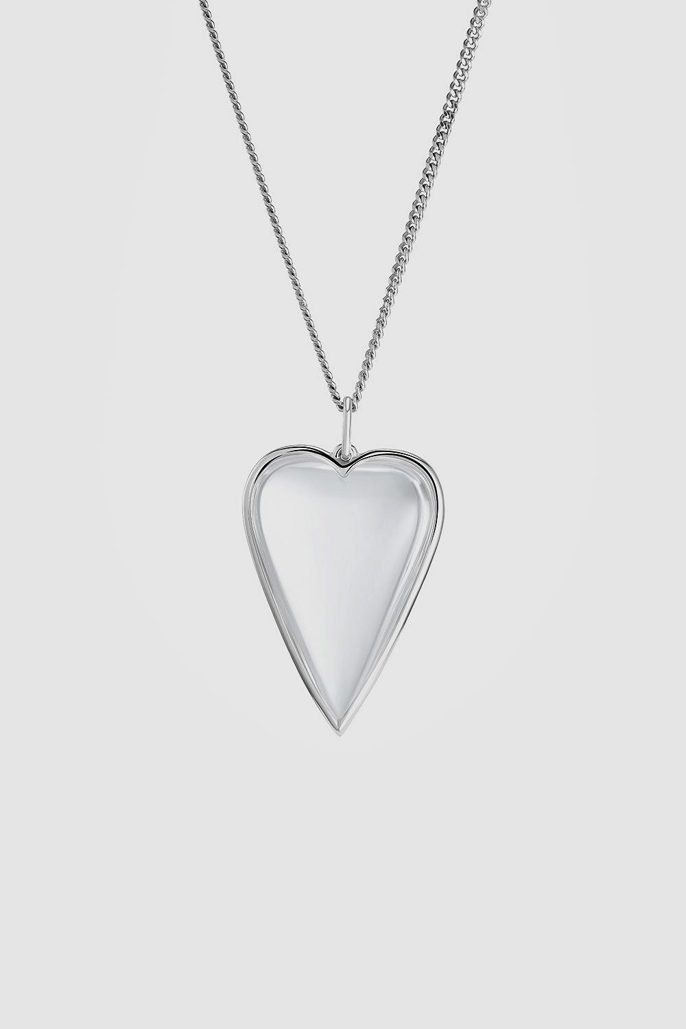 Rock Crystal Heart Pendant Necklace