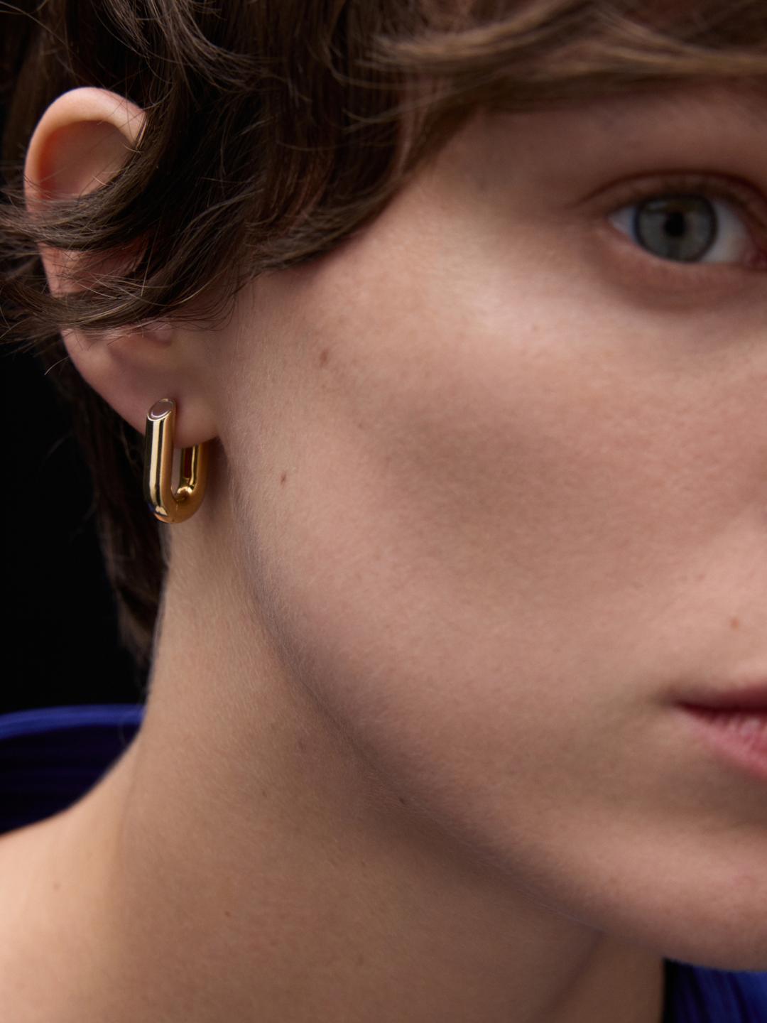 Stem Cut U-Earring Gold Vermeil