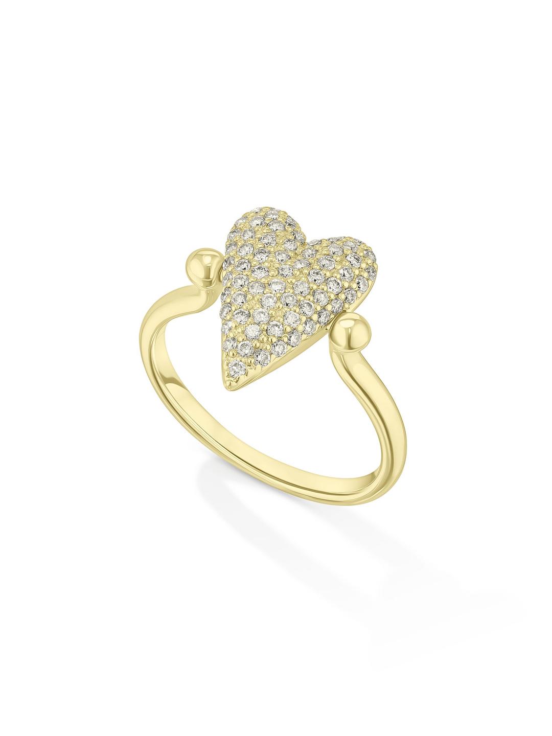 Pavé Diamond Flip Ring Yellow Gold