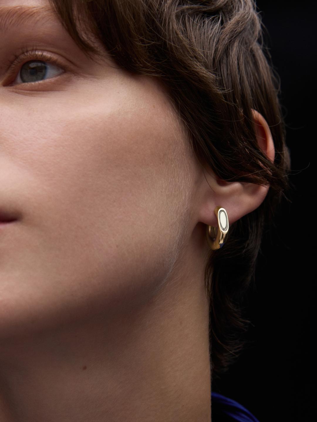 Stem Cut Hoop Gold Vermeil