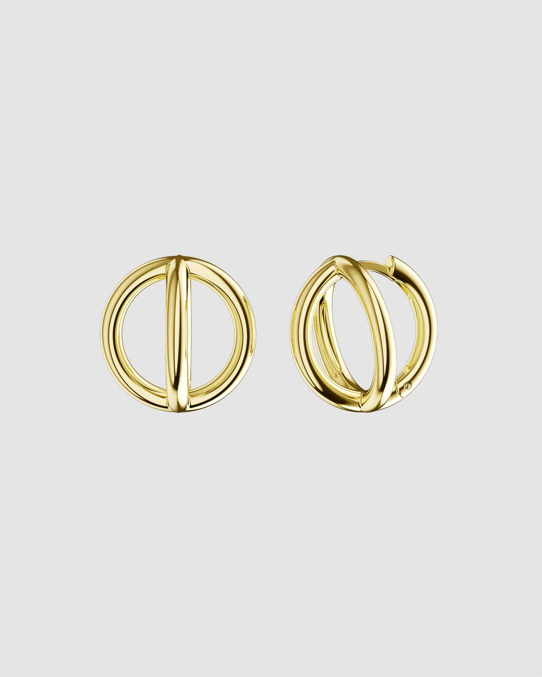 Puzzle Hoops Gold Plated