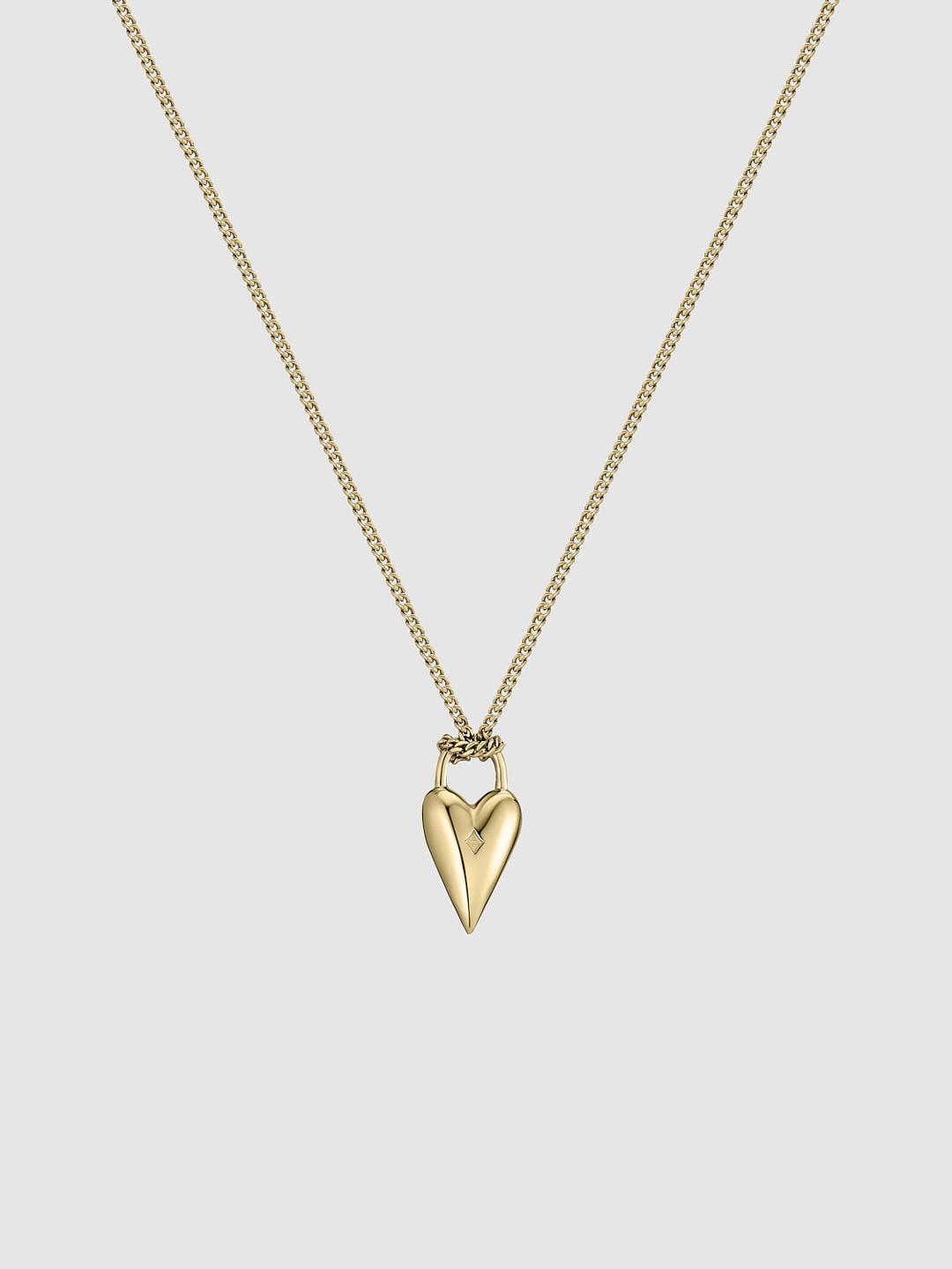 Heart and Key Necklace Gold Vermeil