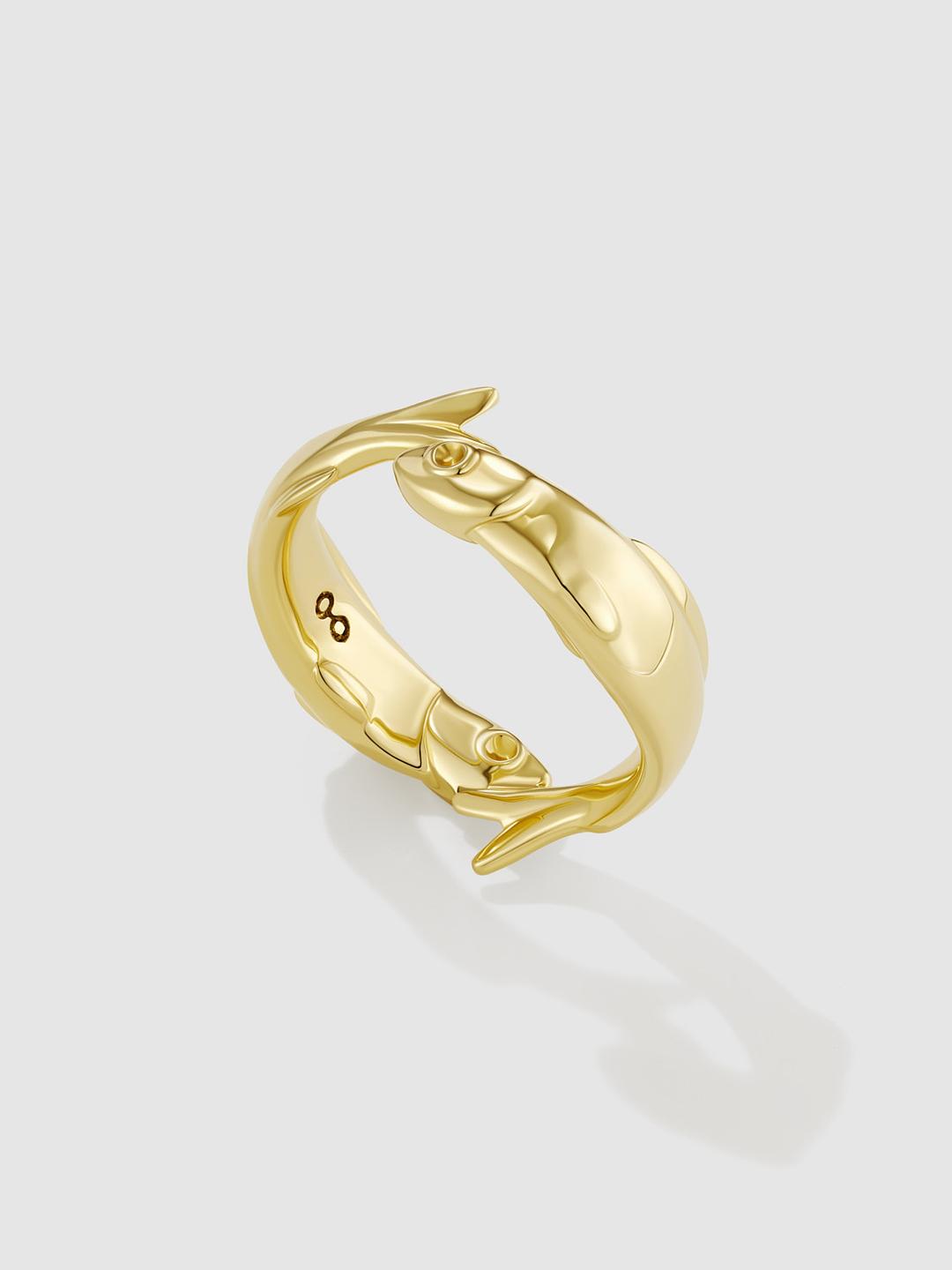 Twin Fish Ring Yellow Gold