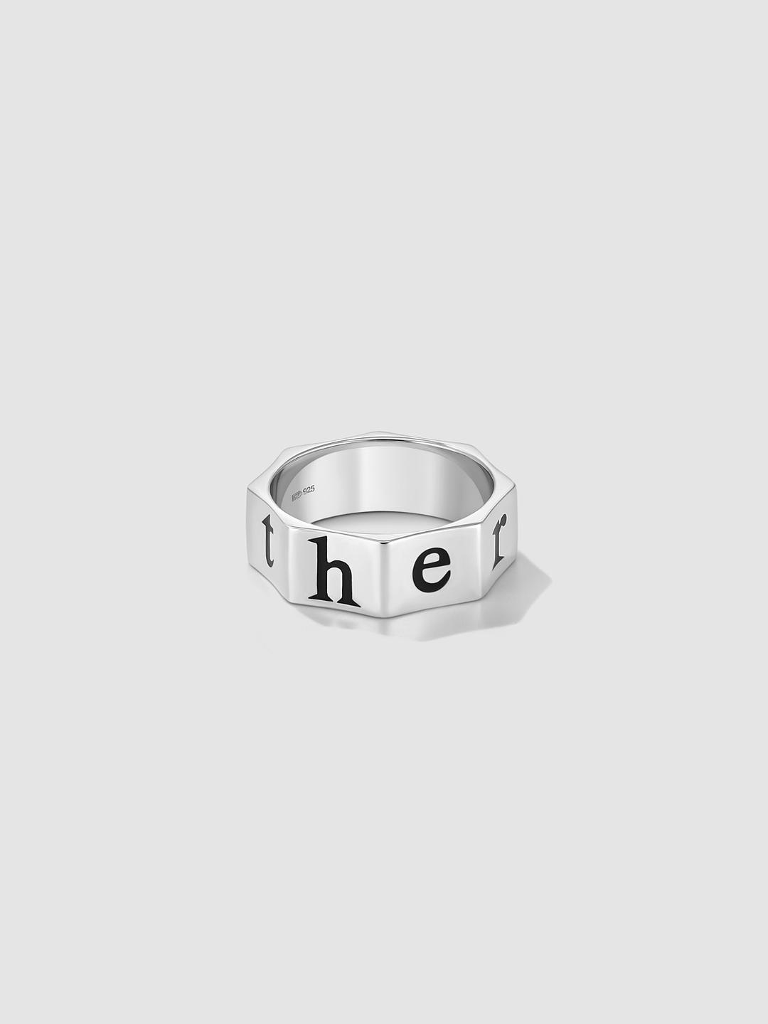 Together Ring with Black Enamel