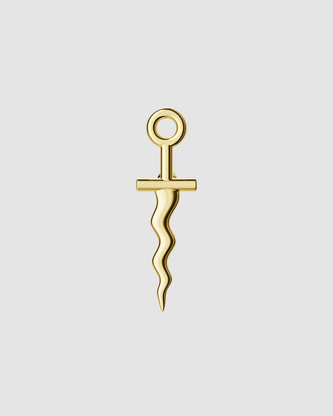 Big Dagger Stud Gold Vermeil
