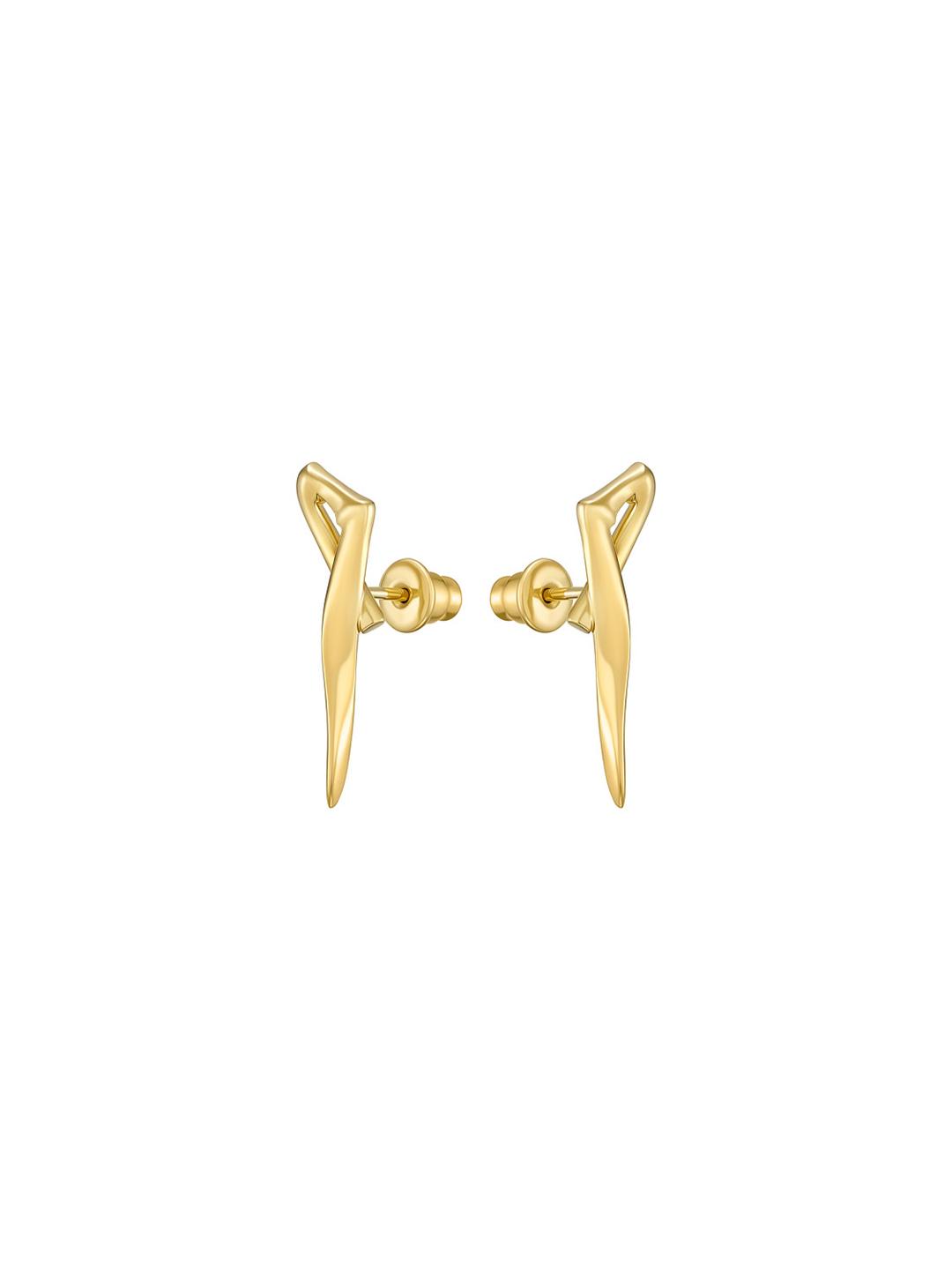 Grass Studs Gold Vermeil