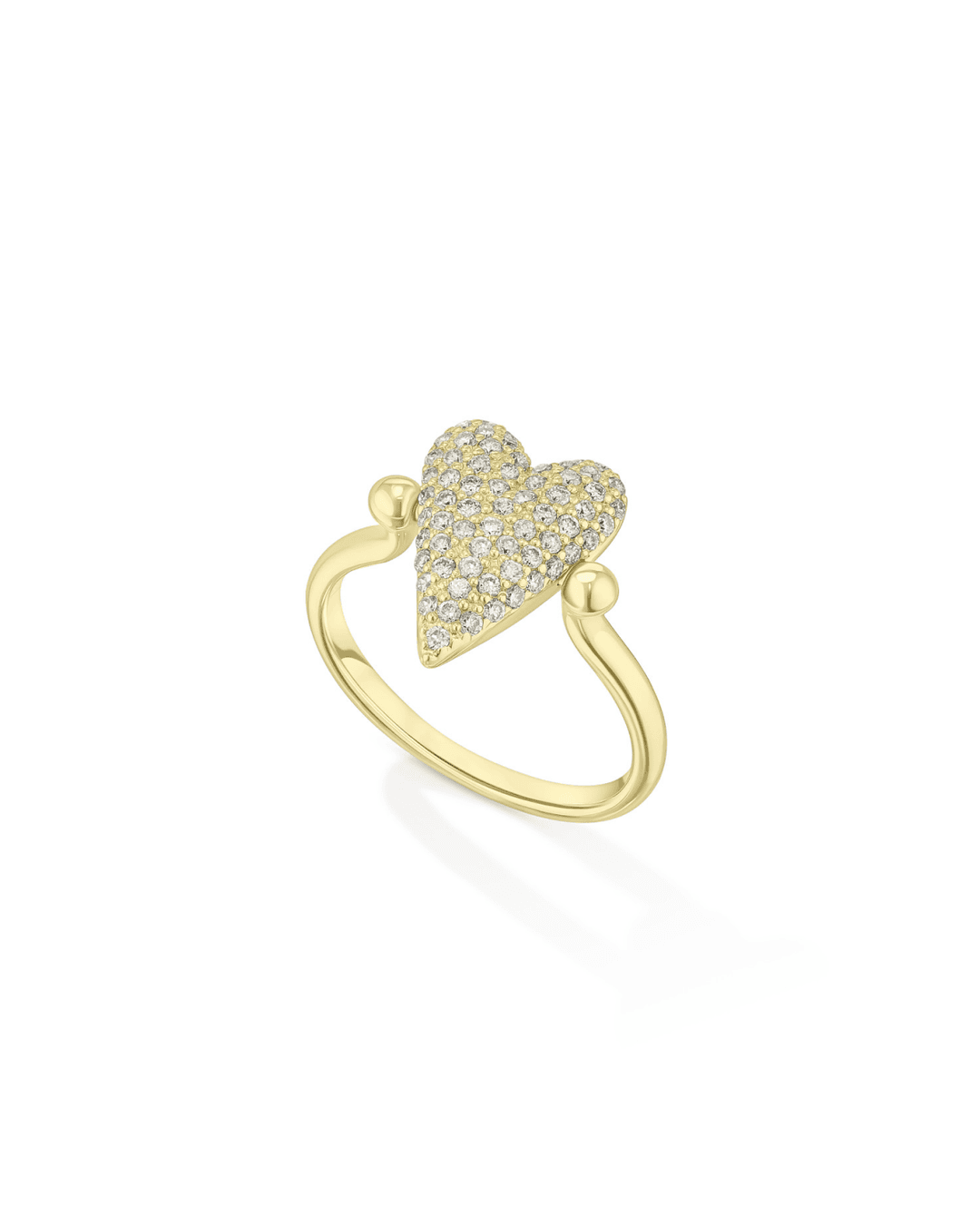 Pavé Diamond Flip Ring Yellow Gold