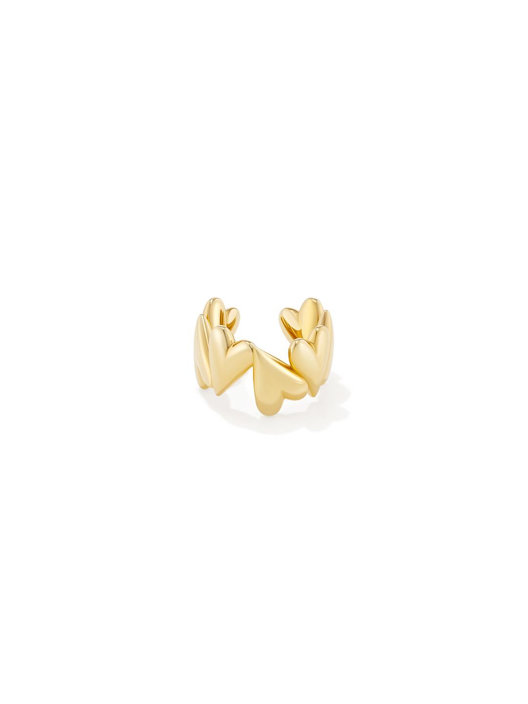 Dancing Hearts Earcuff Gold Vermeil