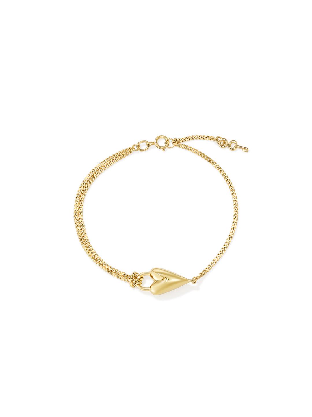 Heart and Key Bracelet Gold Vermeil