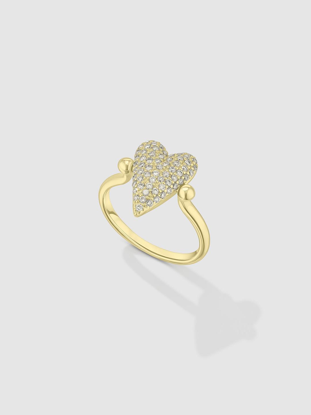 Pavé Diamond Flip Ring Yellow Gold