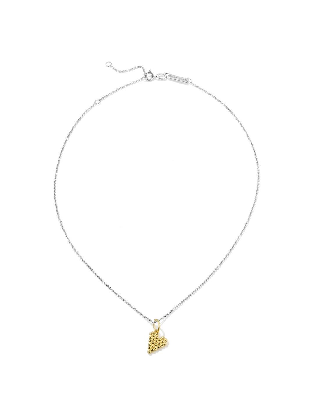 Beaded Heart Necklace Gold Vermeil