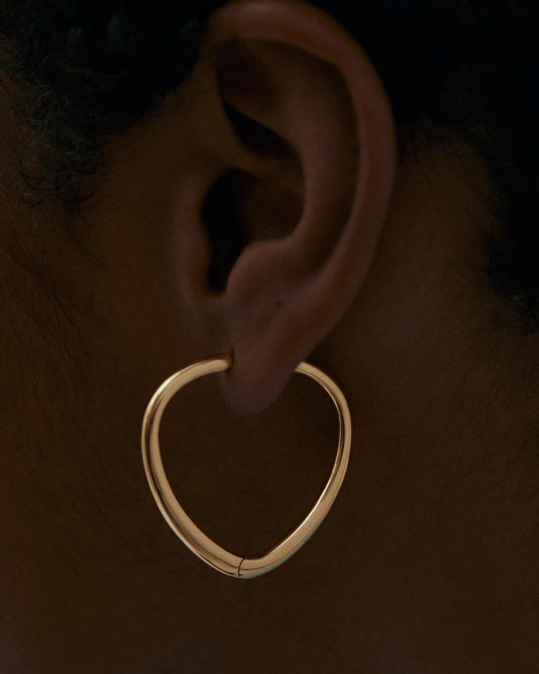Shield-shaped Hoops Gold Vermeil