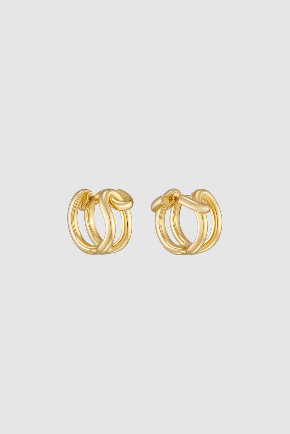 Three Link Hoops Gold Vermeil