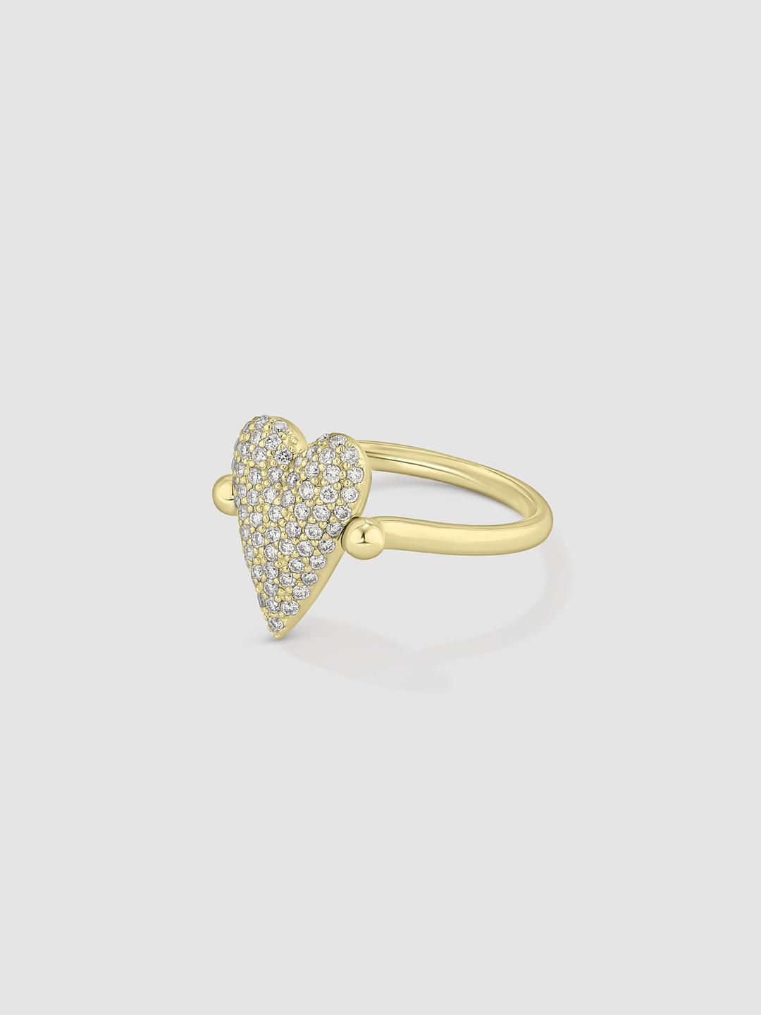 Pavé Diamond Flip Ring Yellow Gold