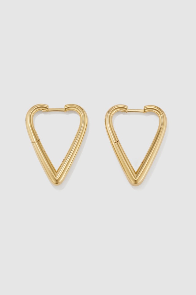 Large Heart Hoops Gold Vermeil