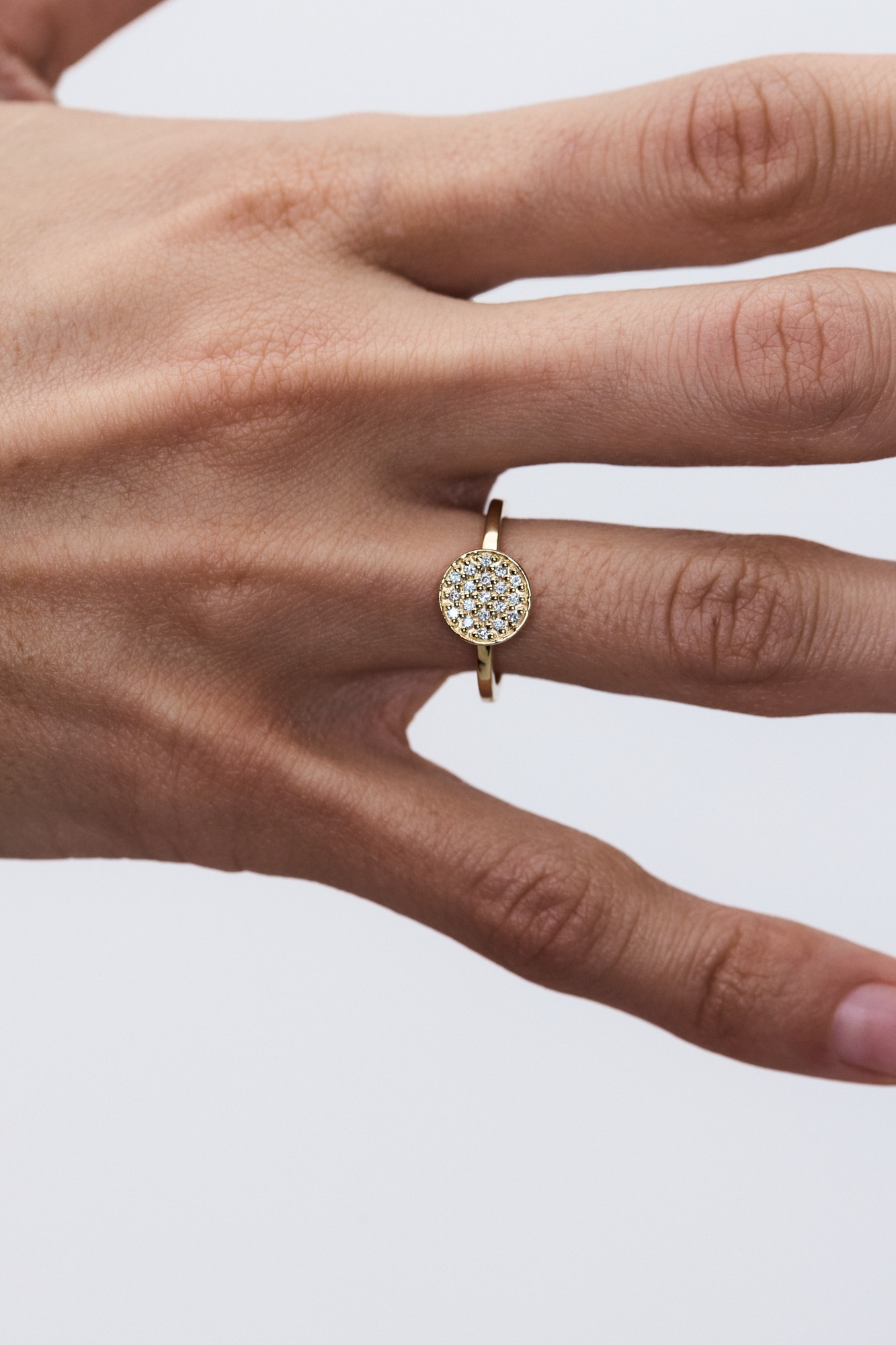 Engagement Pavé Ring Yellow Gold