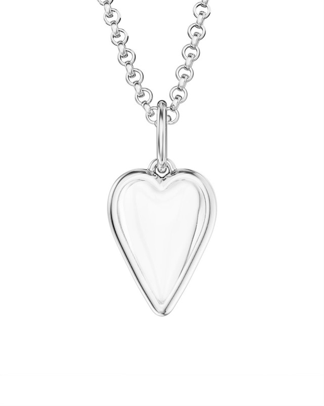 Small Rock Crystal Heart Pendant Necklace